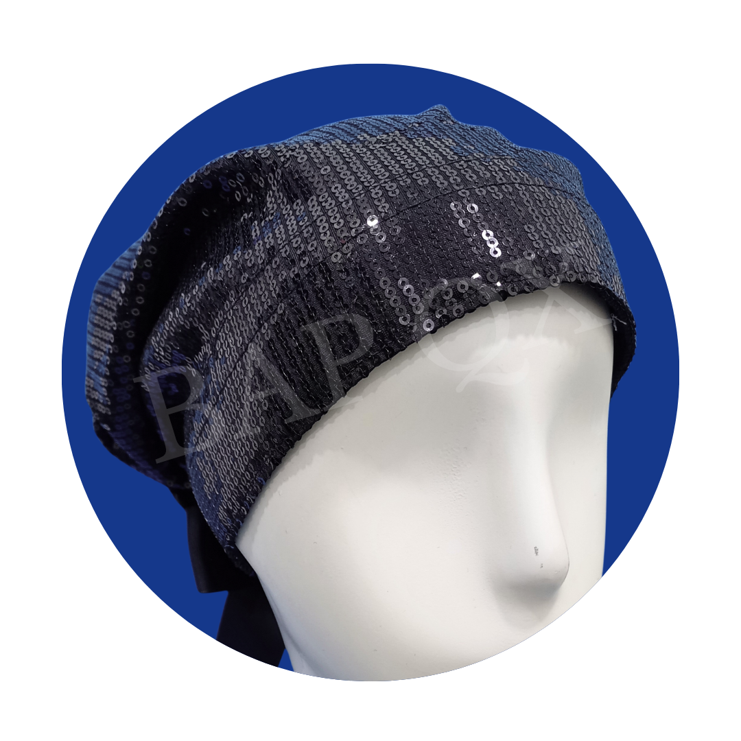 Gorro Negro Lentejuela - Imagen 2